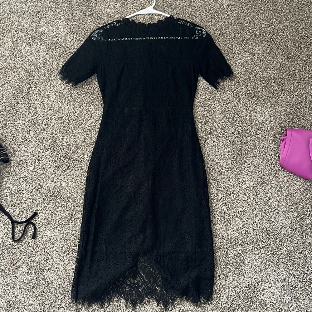 Black lace midi dress